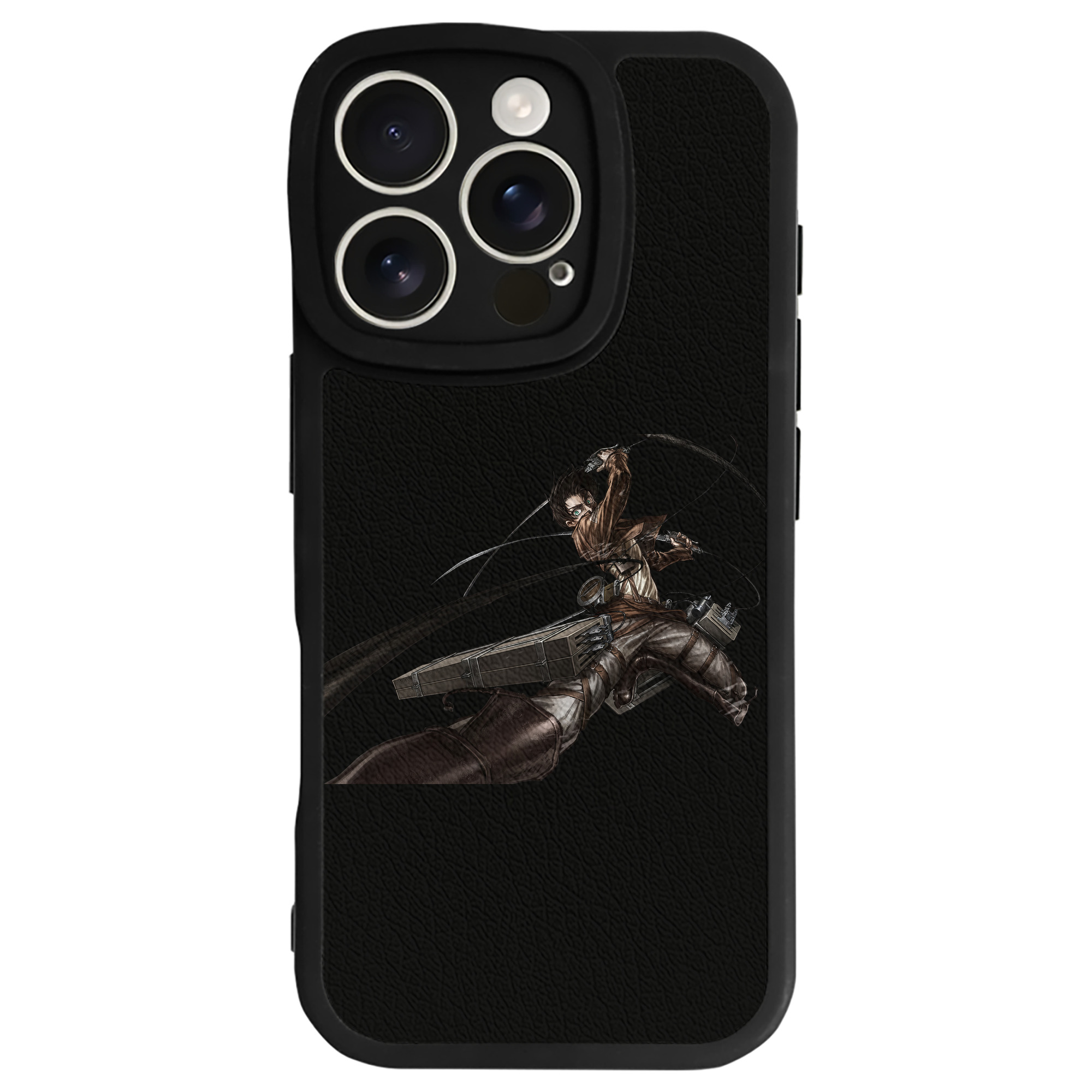 （画像用） 進撃の巨人 エレン･イェーガー Attack on Titan Eren Jäger 【iPhone 16シリーズ対応】シリコンスマホケース（レザー調） 材質：シリコン